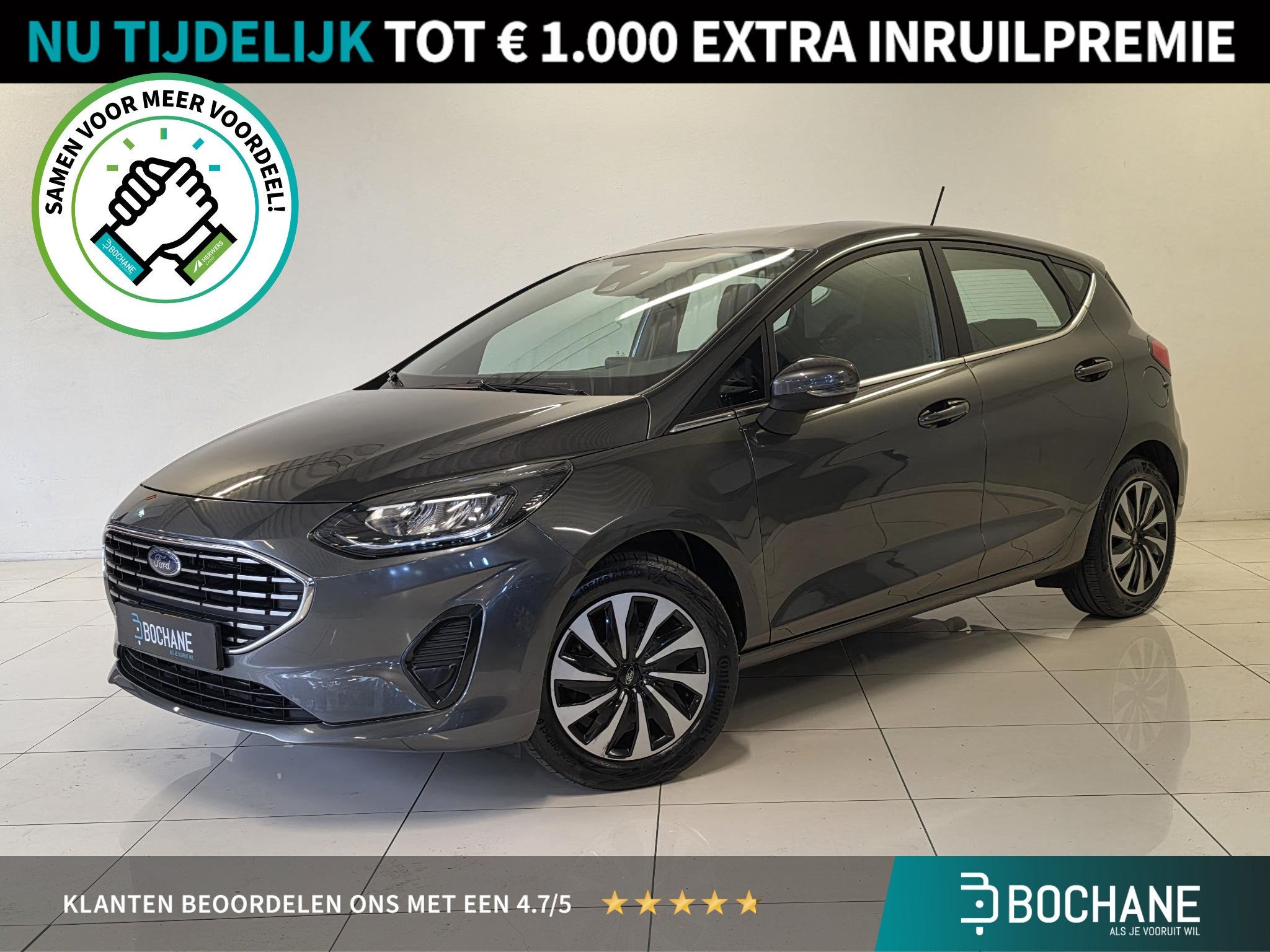 Ford Fiesta 1.0 EcoBoost Titanium | Parkeersensoren | Carpla, Auto's, Voorwielaandrijving, Gebruikt, Met garantie (alle), Bedrijf