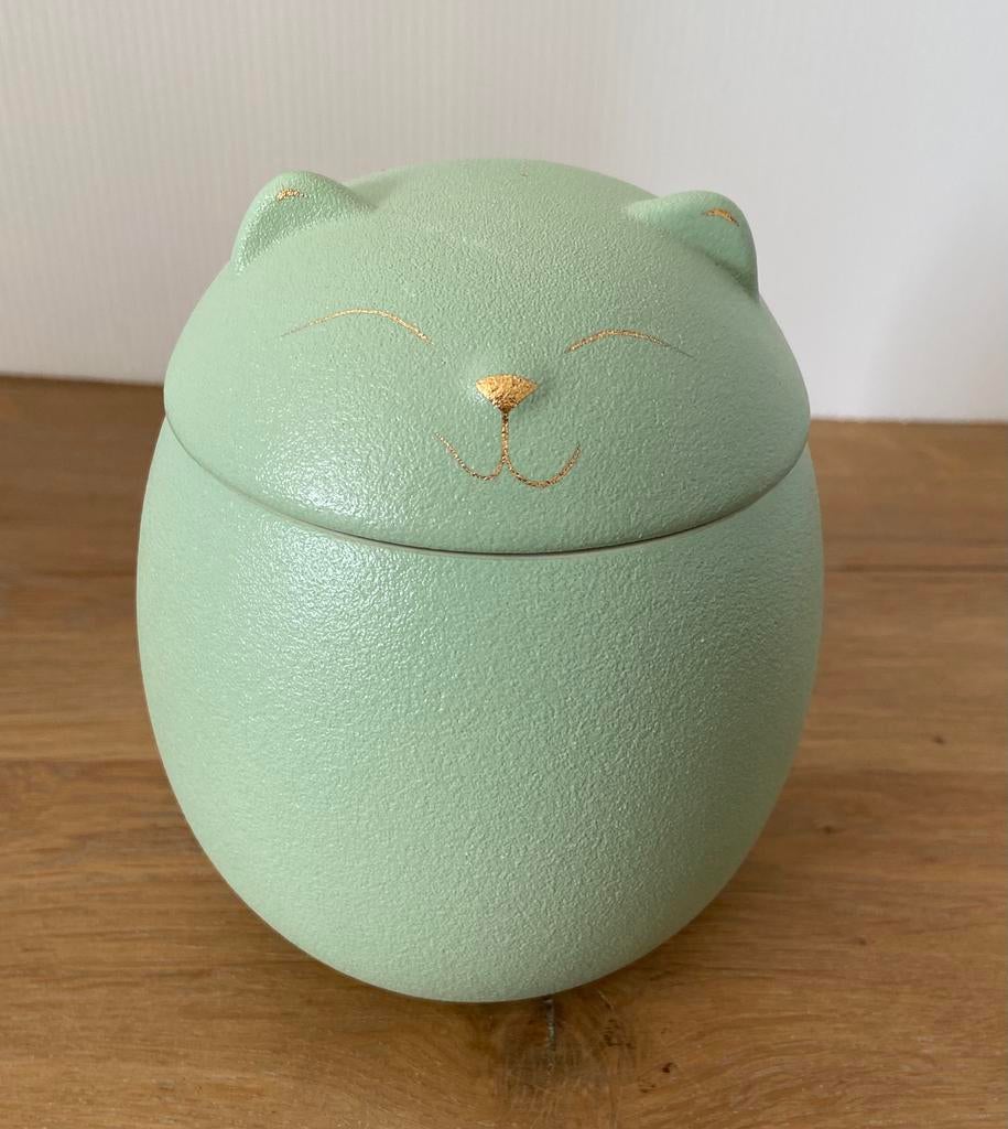 Mintgroene poezen urn, Dieren en Toebehoren, Ophalen of Verzenden, Nieuw