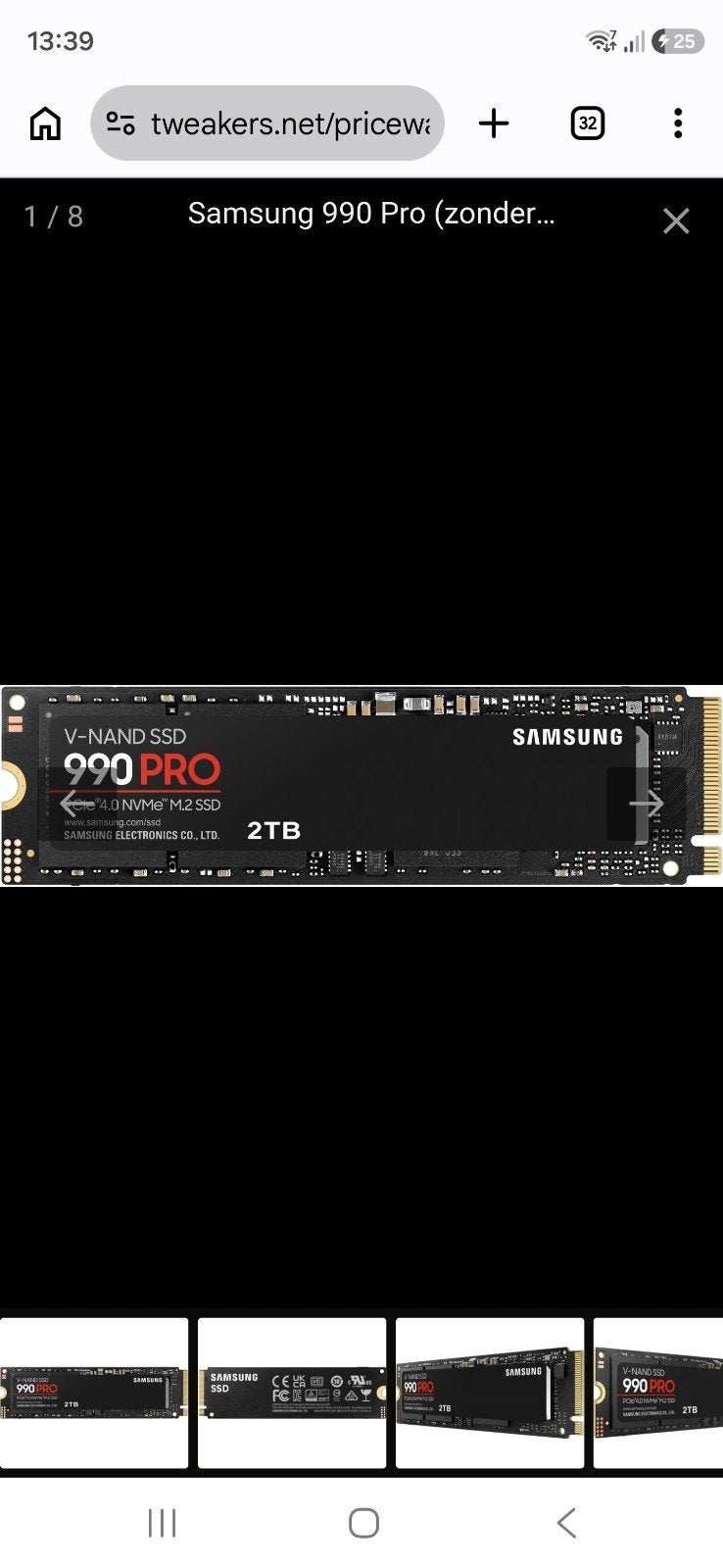 Samsung 990 Pro 2TB NVMe M.2 SSD - Nieuw en Geseald, Computers en Software, Ophalen, Intern, Samsung 990, Nieuw
