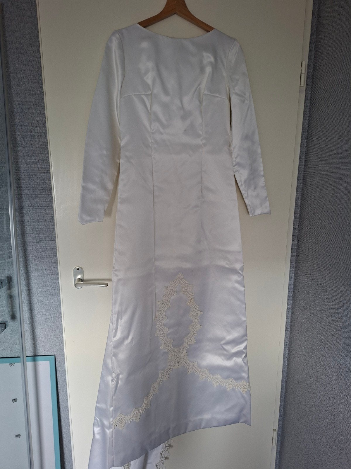 Vintage jaren '60 trouwjurk met sluier en tasje maat 36, Trouwjurk, Wit, Ophalen of Verzenden, Onbekend