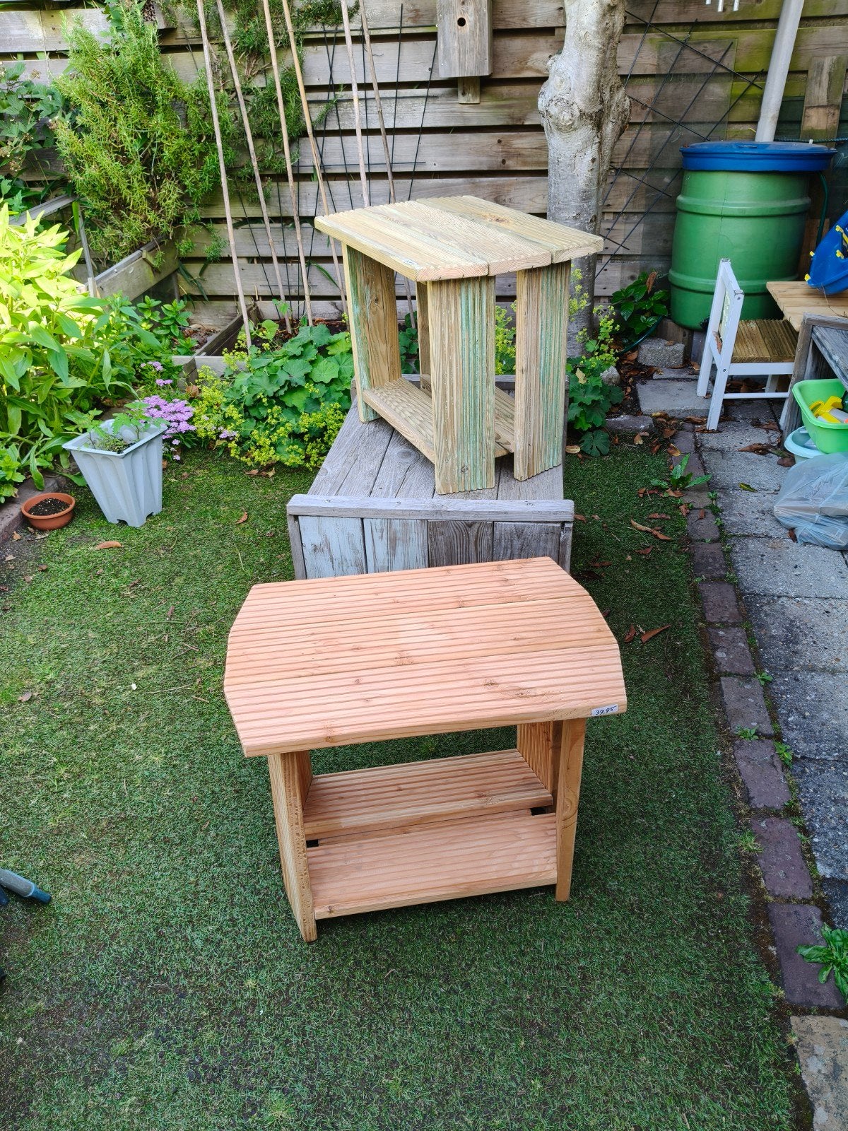 Superhandig bijzettafeltje voor binnen en buiten - 49 cm, Tuin en Terras, Tuintafels, Nieuw, Rechthoekig, Hout, Ophalen