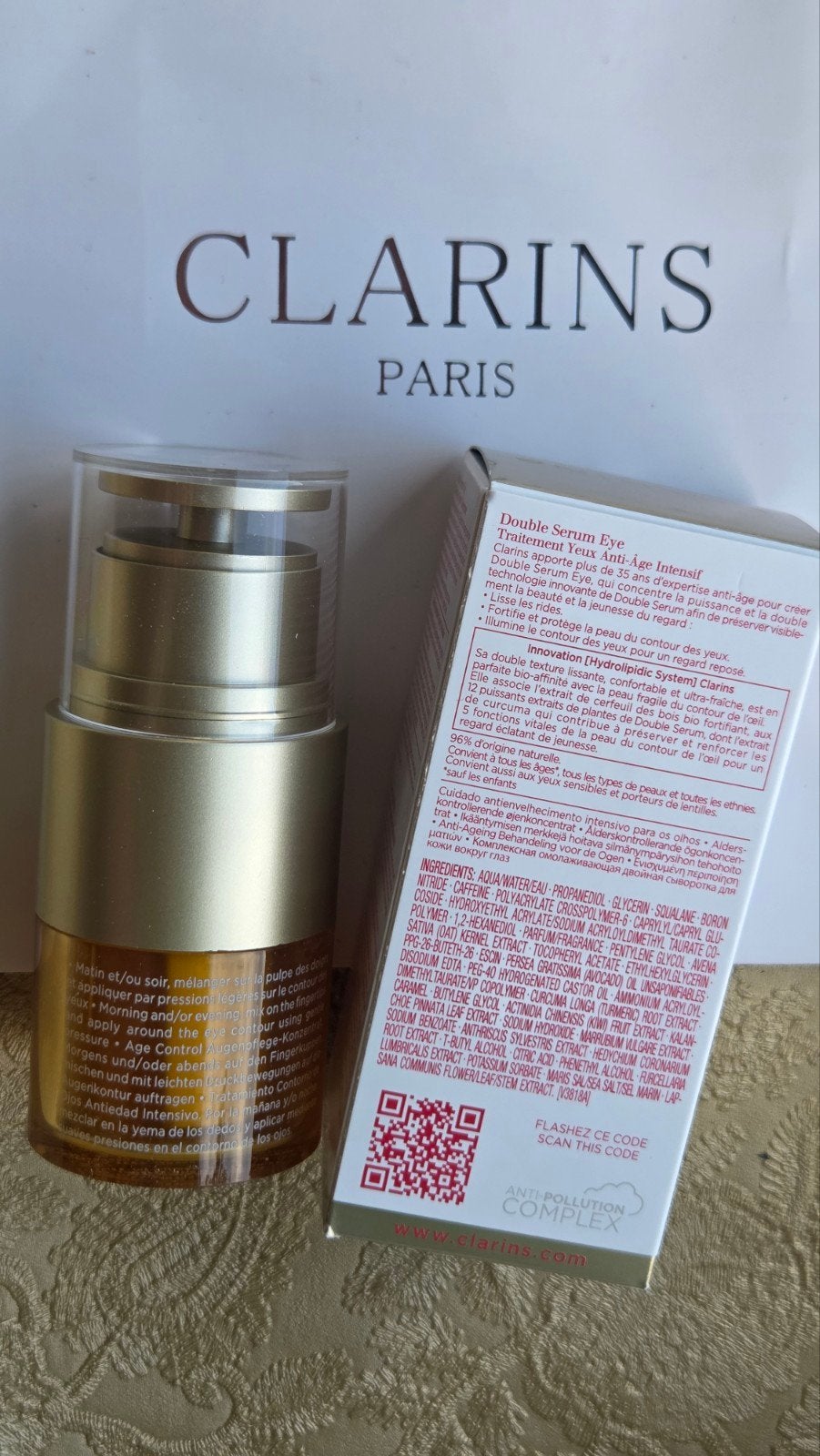 Clarins Double Serum Eye - Oogserum 20ml, Verzenden, Nieuw, Ogen, Verzorging