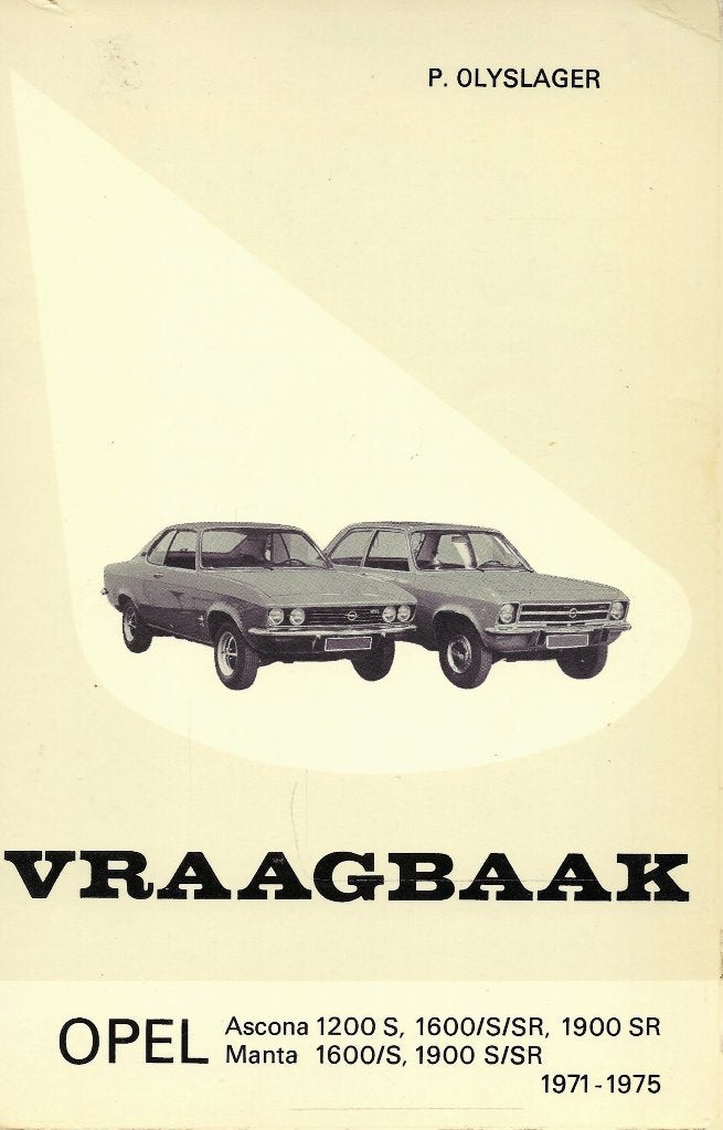 VRAAGBAAK OPEL ASCONA EN MANTA  1971 - 1975, Ophalen of Verzenden