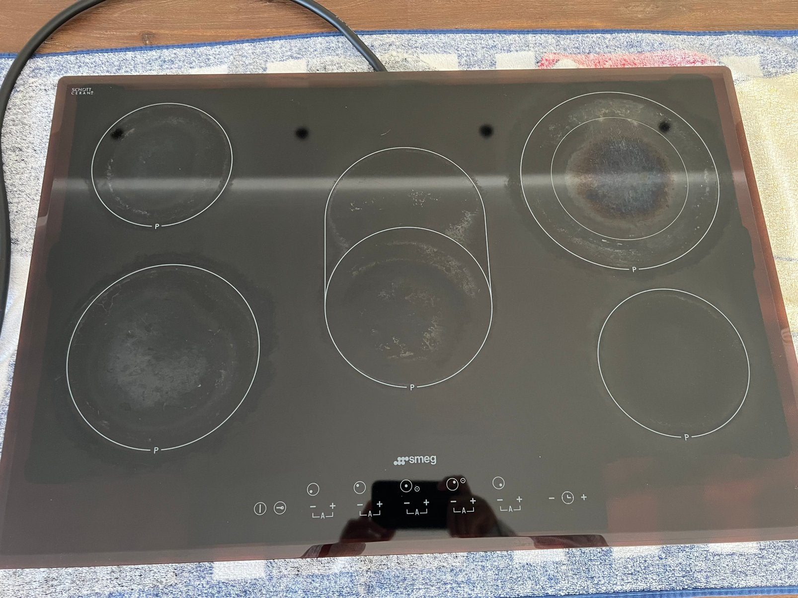 Smeg inductieplaat SE2773TC2, Zo goed als nieuw, Inbouw, Inductie, 4 kookzones