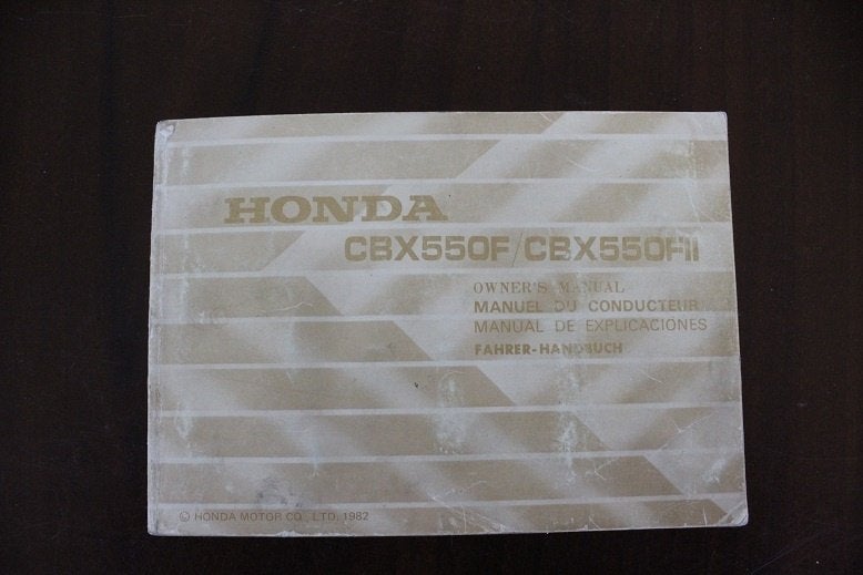Honda CBX550 F FII 1982 motorcycle owner's manual  CBX 550, Motoren, Ophalen of Verzenden, Honda