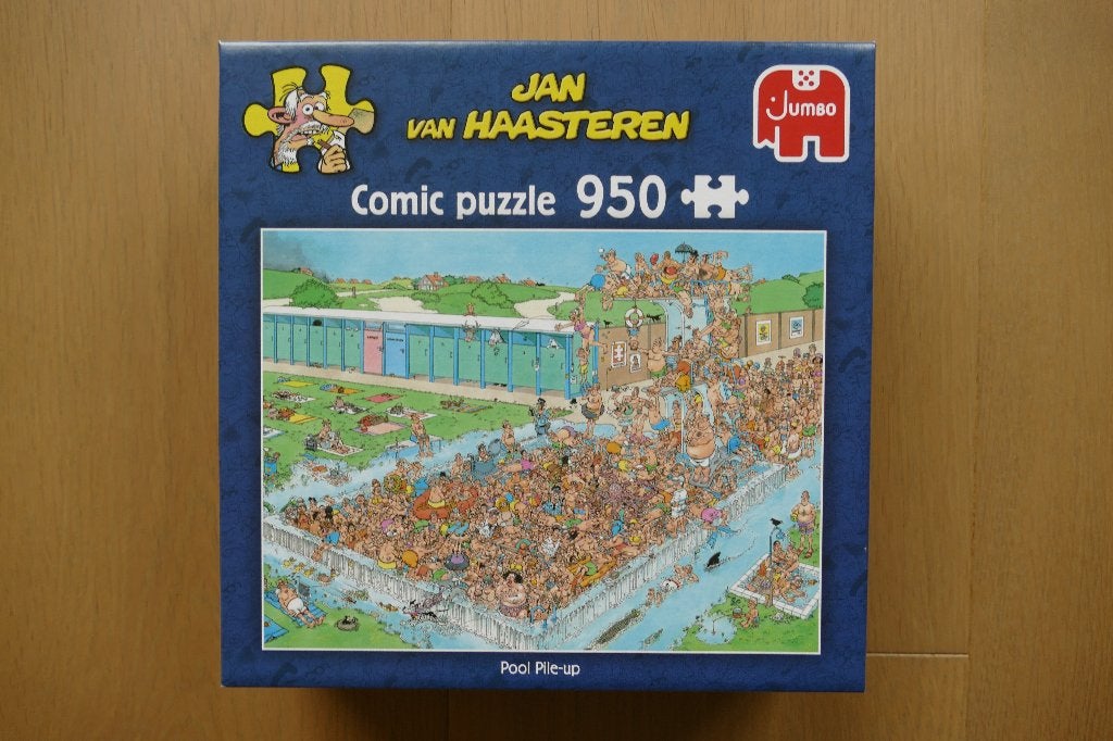 Jan van Haasteren Pool Pile-up Legpuzzel, Ophalen of Verzenden, 500 t/m 1500 stukjes, Zo goed als nieuw, Legpuzzel