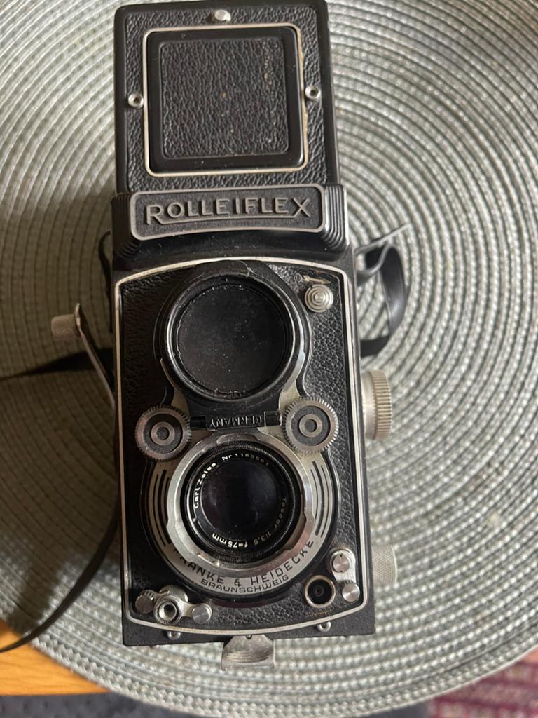 Vintage Rolleiflex TLR camera met Carl Zeiss Tessar lens, Ophalen of Verzenden, Gebruikt, Spiegelreflex, Overige Merken
