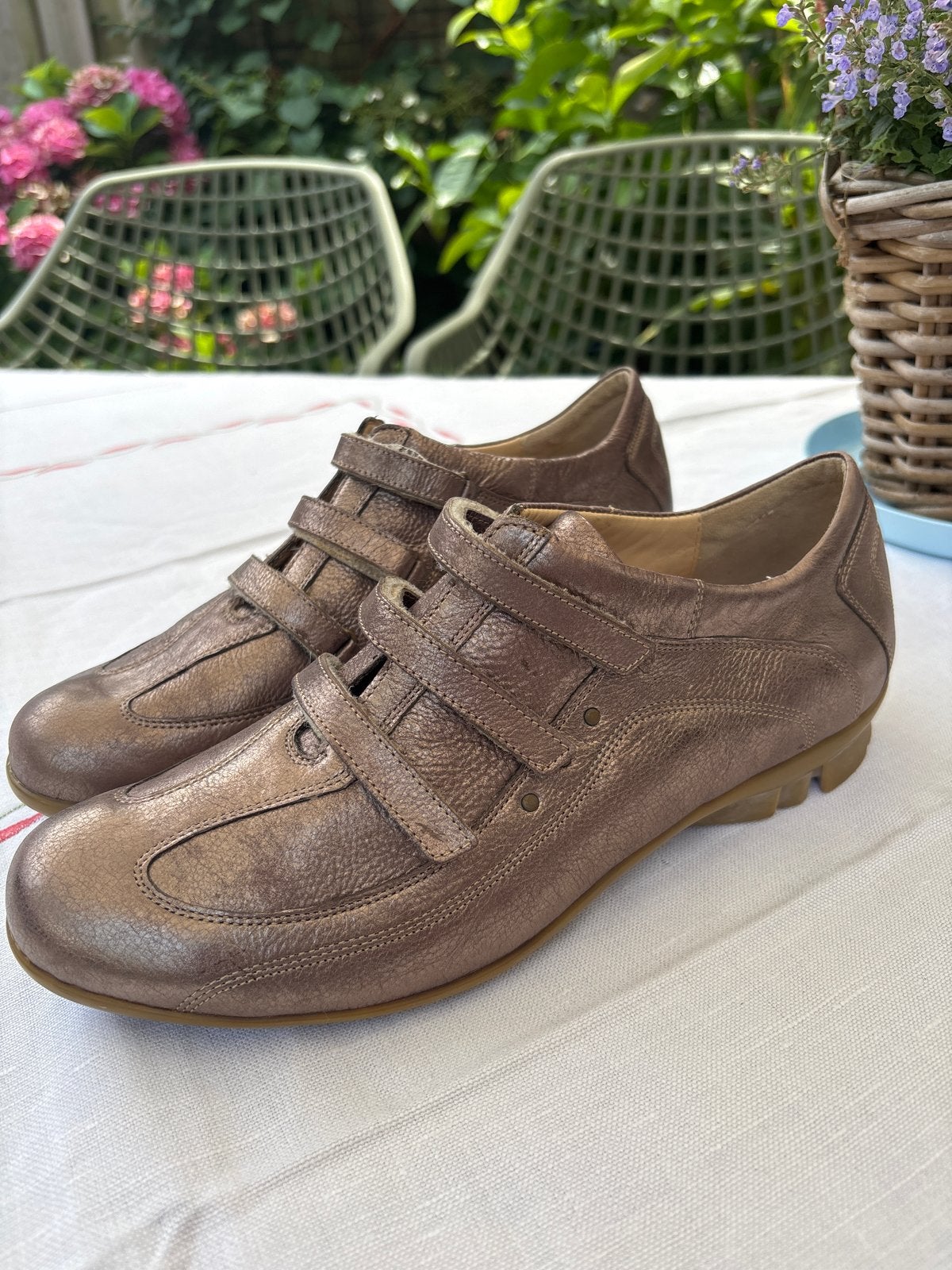 Durea bronzen leren schoenen maat 7,5, Schoenen met lage hakken, Bruin, Ophalen of Verzenden, Zo goed als nieuw