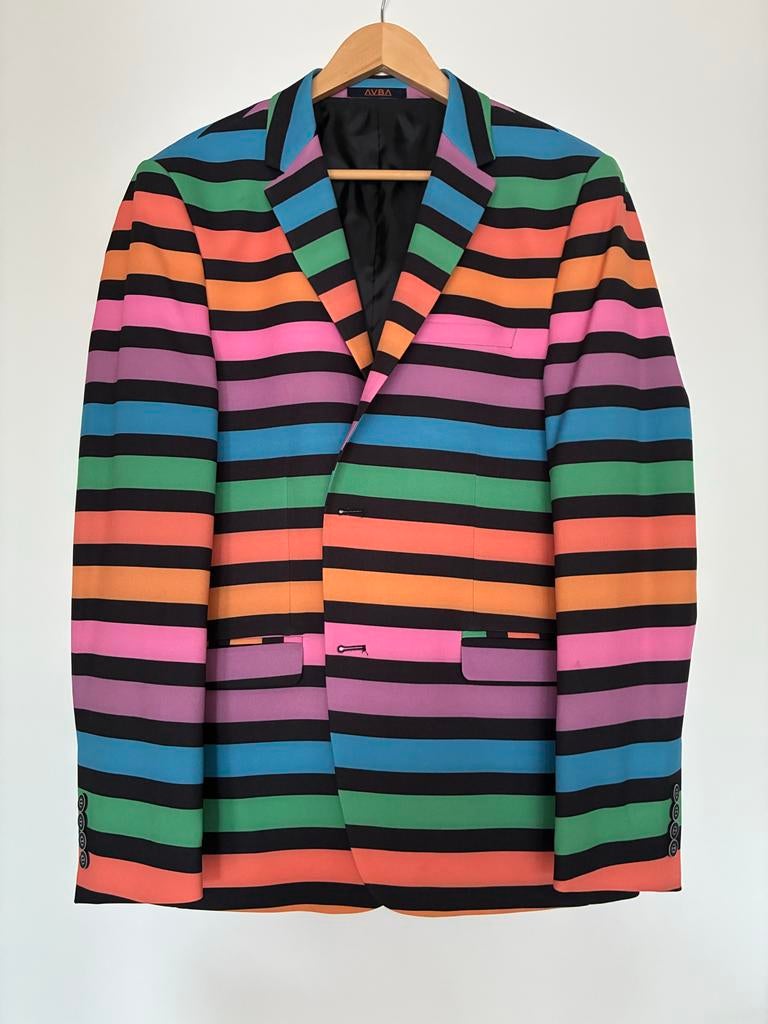 Heren colbert maat L, gestreept, Ophalen of Verzenden, Gedragen, Maat 52/54 (L), Overige kleuren