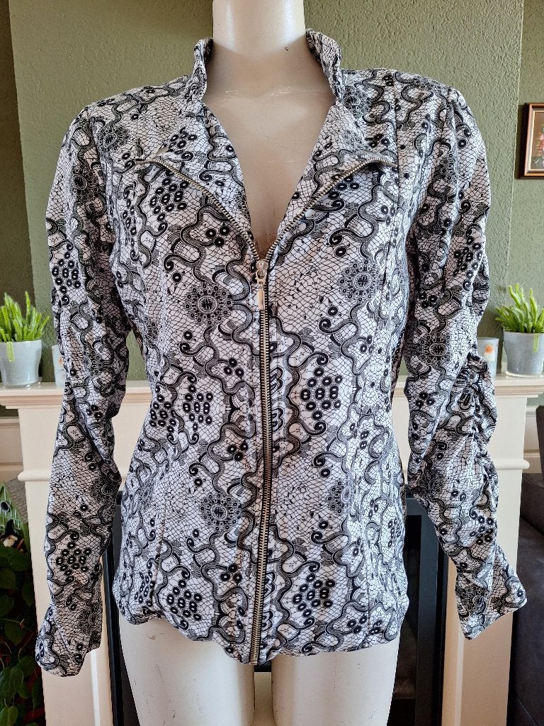 Amy Vermont L 42 44 zwart wit vest jasje, Verzenden, Wit, Maat 42/44 (L), Zo goed als nieuw
