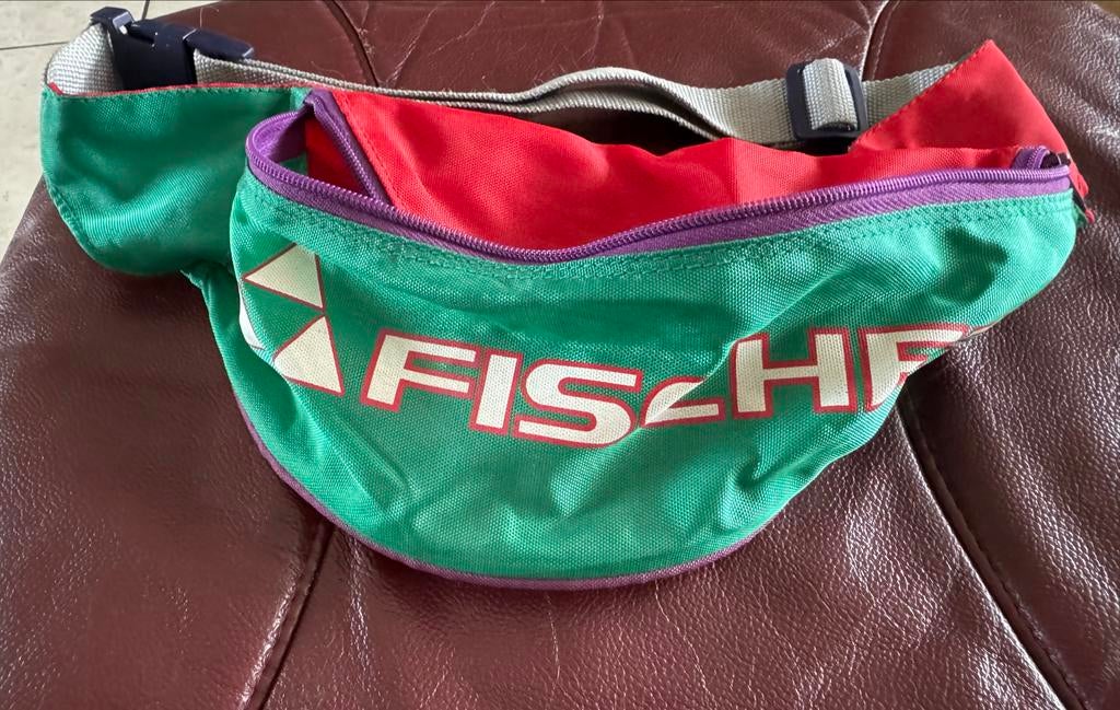 Fischer ski heuptasje - Groen, rood, paars - Vintage, Ophalen of Verzenden, Gebruikt, Groen, Overige merken