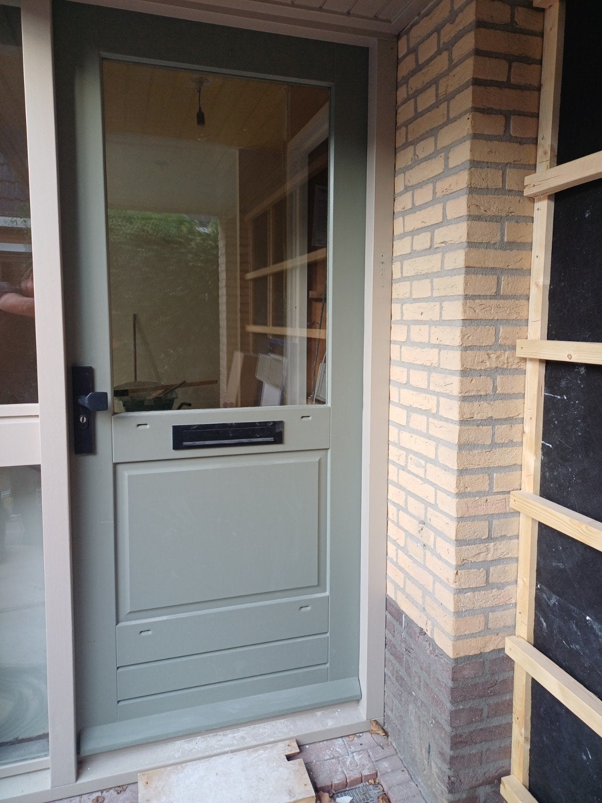 Gebruikte voordeur met Glas en Brievenbusopening, Ophalen, 80 tot 100 cm, Nieuw, Buitendeur