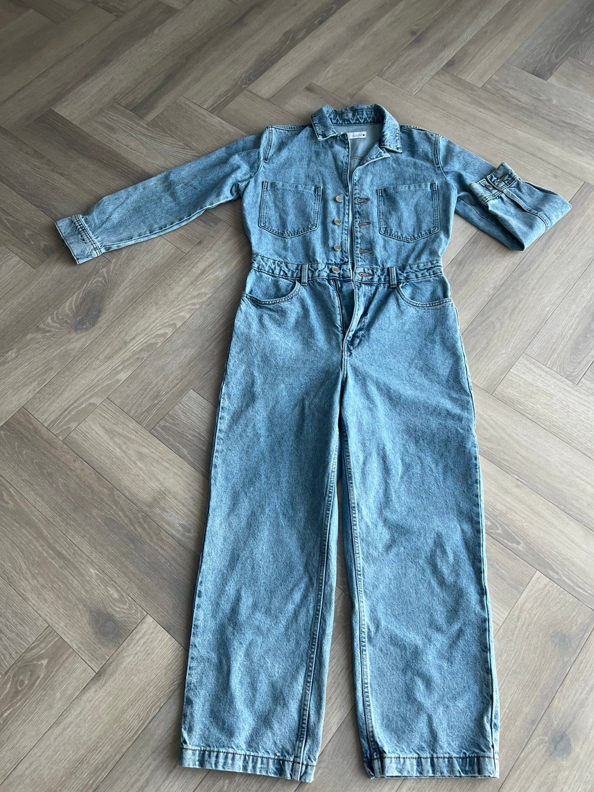 Zara spijkerbroek pak maat L, Ophalen of Verzenden, Zo goed als nieuw, Blauw