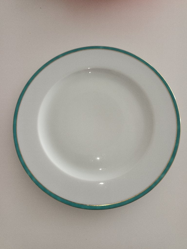 16 x Eschenbach Bavaria bord met groen en goud accent 32 cm, Overige merken, Klassiek, Ophalen of Verzenden, Zo goed als nieuw