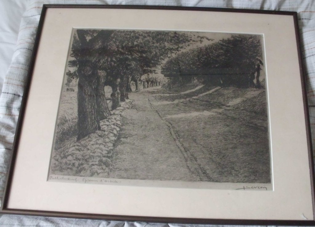 J, Severin  1888 - 1975   Belgie ., Antiek en Kunst, Ophalen of Verzenden, Landschap, Genummerd, 1950 - 1999