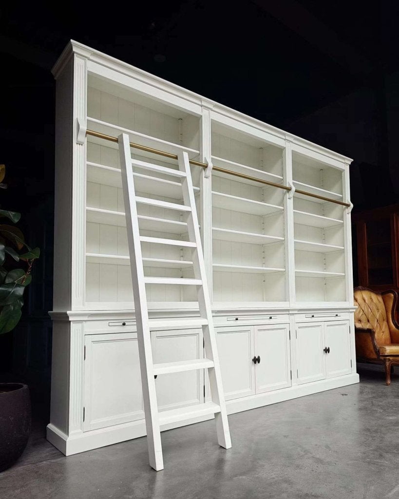 Grote / Brede boekenkast 300cm | Witte bibliotheekkast #2860, Metaal, Gebruikt, Met deur(en), -