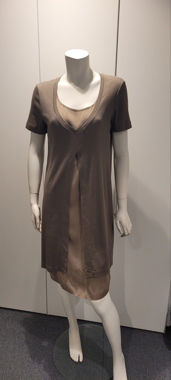 Jurkje Fabiana  Filippi jersey, taupe, maat Large, Kleding | Dames, Bruin, Verzenden, Maat 42/44 (L), Zo goed als nieuw