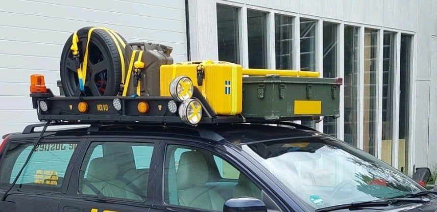CARBAGE RUN: IJzeren dakdrager met verlichting en stroomkast, Ophalen, Gebruikt
