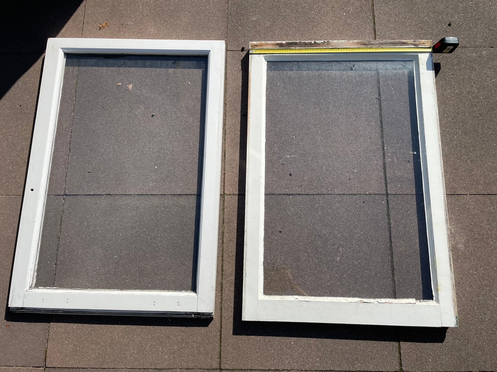 Gratis ophalen - 2x schuif raam jaren 30 met enkel glas -, Ophalen, Gebruikt, Minder dan 80 cm, 80 tot 120 cm
