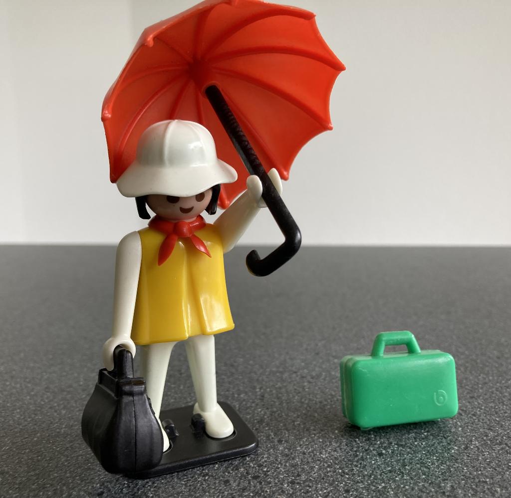Playmobil 3322 reiziger Miss met paraplu regenhoed + koffers, Ophalen of Verzenden, Zo goed als nieuw