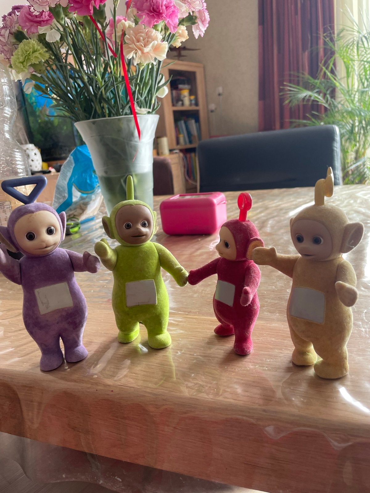 Teletubbies speelfiguren set - Tinky Winky, Dipsy, Laa-Laa,, Gebruikt, Overige merken, Overige typen, Middelgroot (20 tot 80 cm)