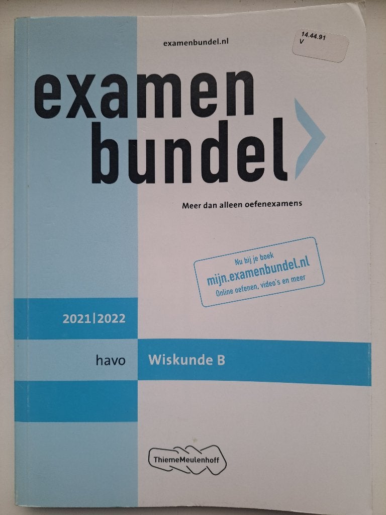 Havo Examenbundel wiskunde B, Boeken, Schoolboeken, HAVO, Ophalen of Verzenden, Zo goed als nieuw, Wiskunde B