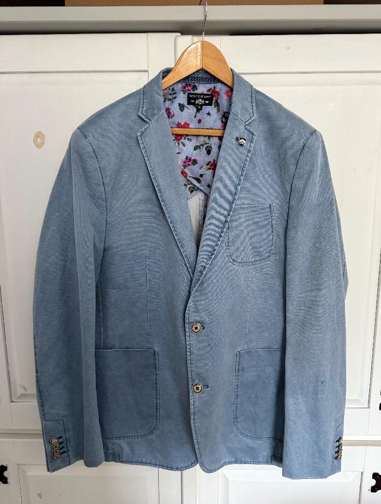 State of Art blazer lichte spijkerstof z.g.a.n. XL, Blauw, Maat 56/58 (XL), Zo goed als nieuw, Ophalen
