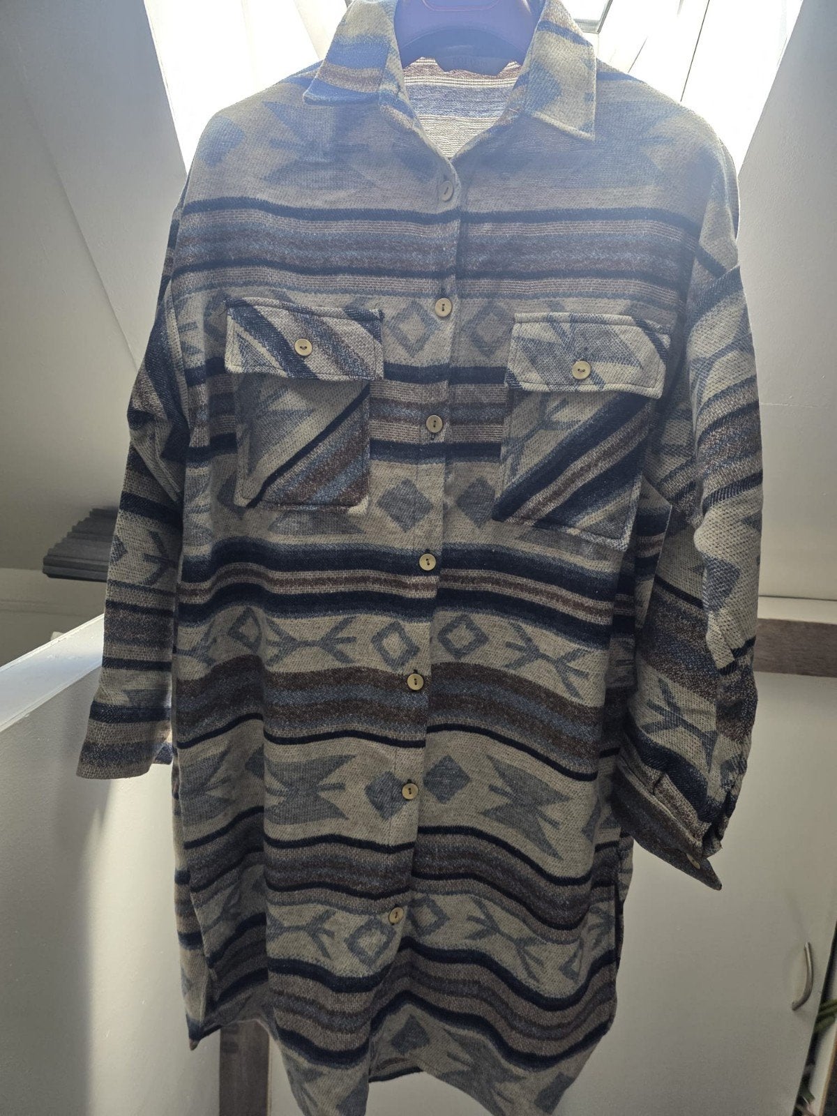 Oversized Aztec Print Blouse  jas - Maat L, Meerkleurig, Maat 42/44 (L), Nieuw, Ophalen of Verzenden