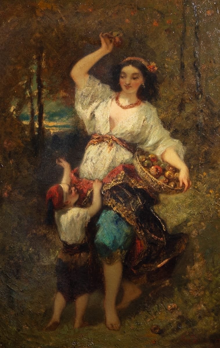 antiek schilderij, Antiek en Kunst, Kunst | Schilderijen | Klassiek, Ophalen, Doek, Portret of Personen, Olieverf