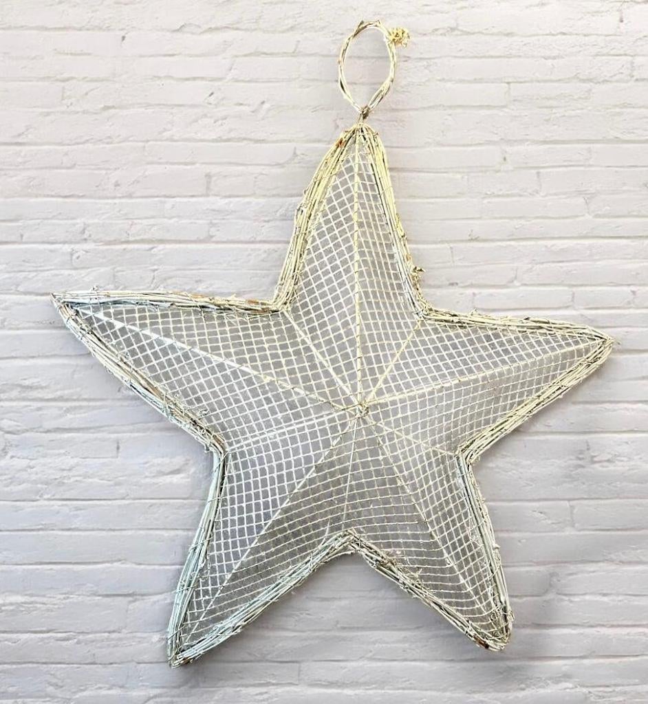 Vintage  metalen ster voor kerst decoratie., Diversen, Kerst, Ophalen of Verzenden, Gebruikt