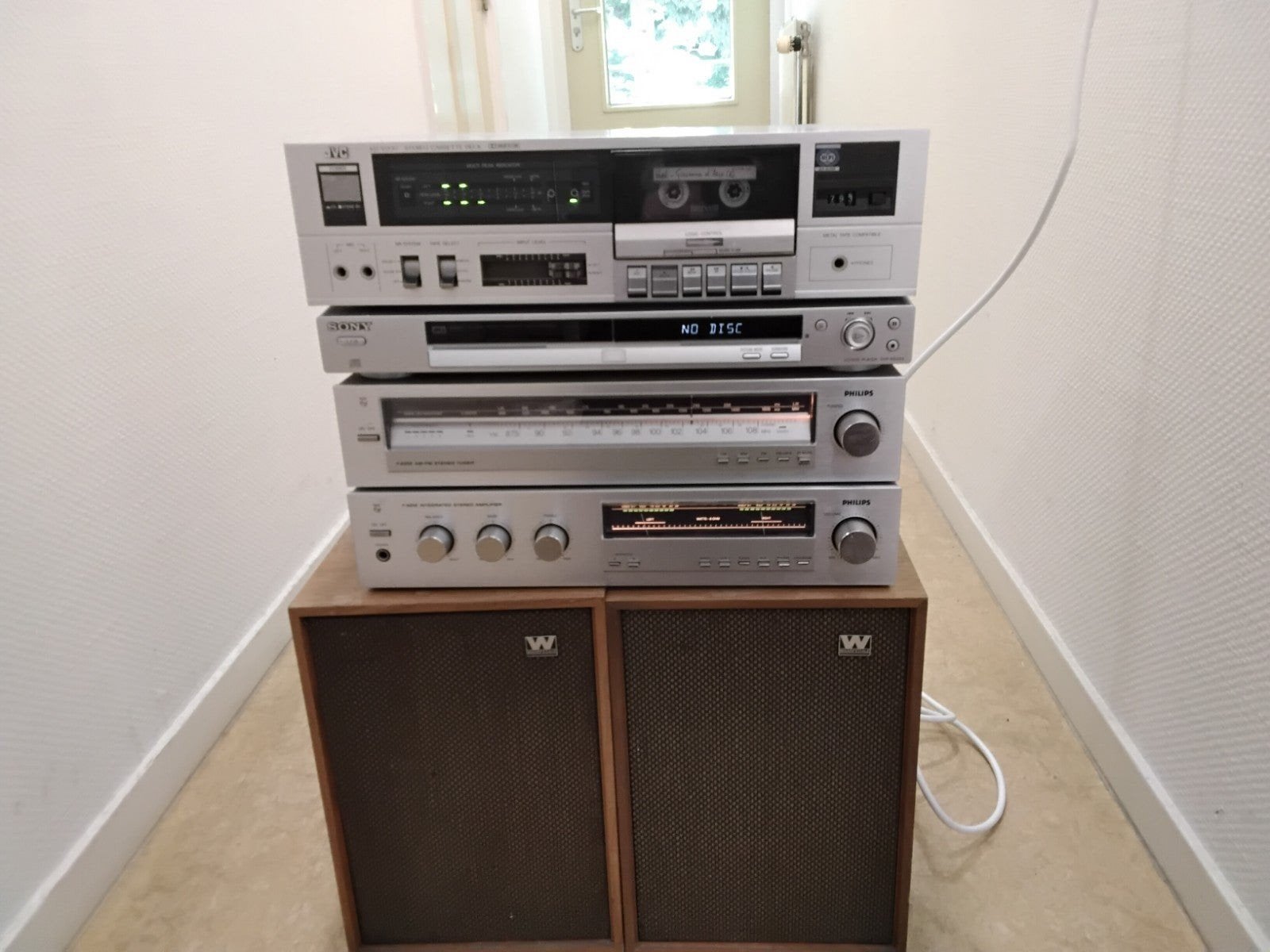 phillips versterker/tuner cassette jvc sony cd/dvd speler, Audio, Tv en Foto, Stereo-sets, Ophalen, Philips, Gebruikt, Losse componenten
