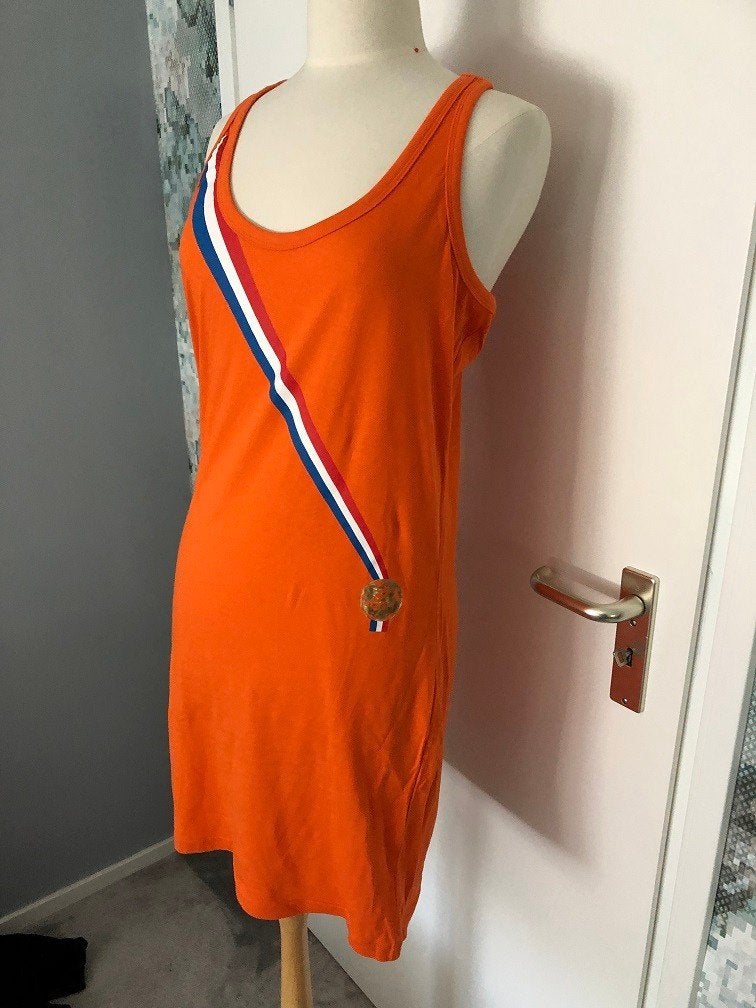 Nieuw oranje WK voetbal jurkje mt S 36 en M 38/40 en XL40/42, Nieuw, Oranje, Ophalen of Verzenden, Boven de knie
