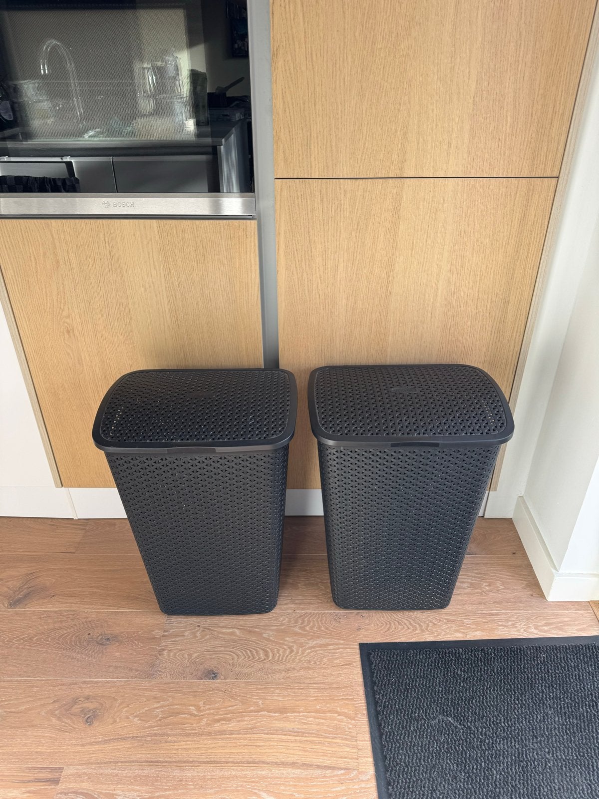 2x Curver Wasmand - Donkergrijs - 40L, Ophalen, Kunststof, Gevlochten, Mand
