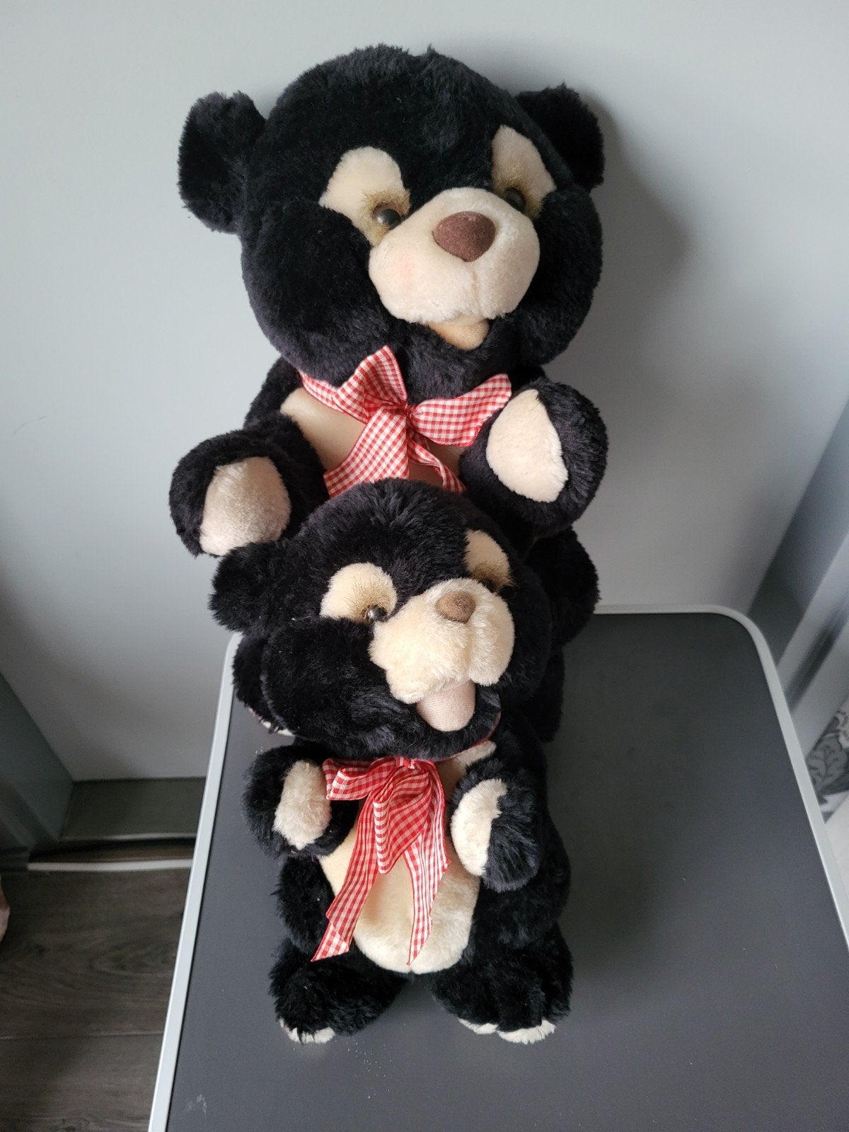 Twee knuffels mama beer en kindje beer - 38 cm en 27 cm, Ophalen of Verzenden, Zo goed als nieuw, Beer, Middelgroot (20 tot 80 cm)
