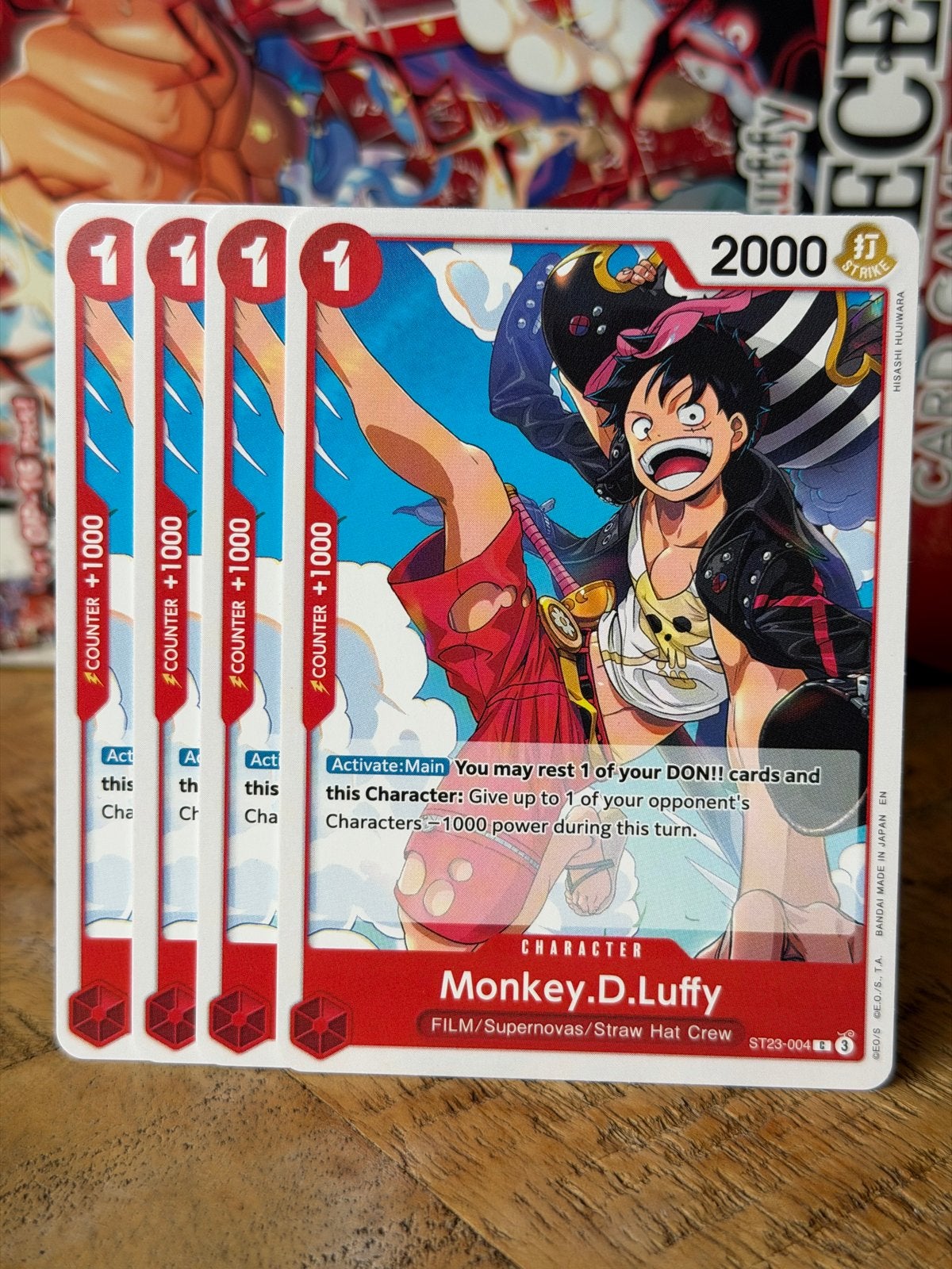4x Monkey D. Luffy ST23-004 One Piece kaart, Ophalen of Verzenden, Zo goed als nieuw, Meerdere kaarten