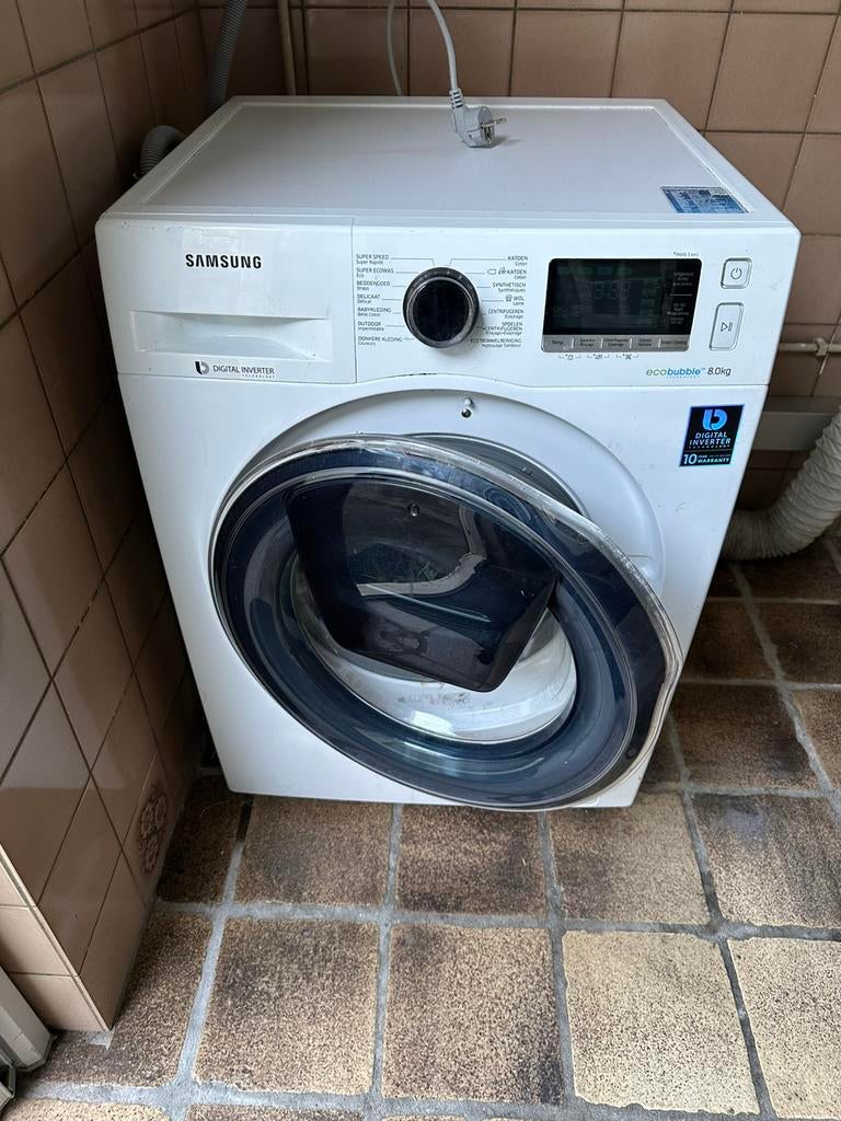 Samsung ecobubble 8.0kg, Witgoed en Apparatuur, Wasmachines, Zo goed als nieuw, 6 tot 8 kg, 85 tot 90 cm, 1200 tot 1600 toeren