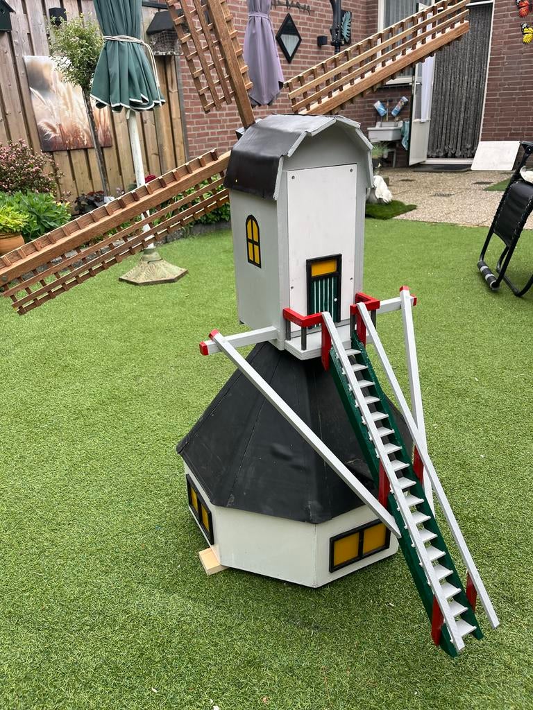 Mooie houten molen, 1,50m hoog, voor in de tuin, Ophalen, Nieuw