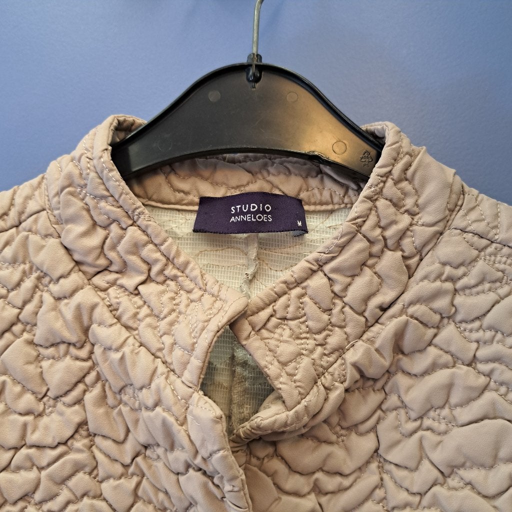 Studio Anneloes blazer in zand structuur patroon M art 49653, Maat 38/40 (M), Studio Anneloes, ., Beige