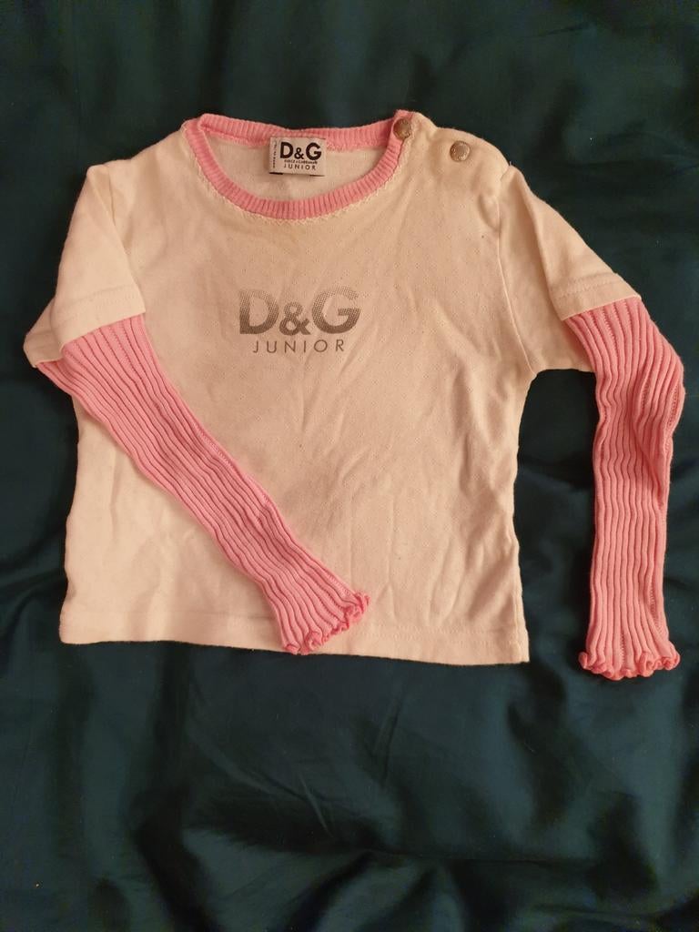 D&G DOLCE&GABBANA junior longsleeve 80 / 86, Kinderen en Baby's, Babykleding | Maat 80, Gebruikt, Meisje, Shirtje of Longsleeve