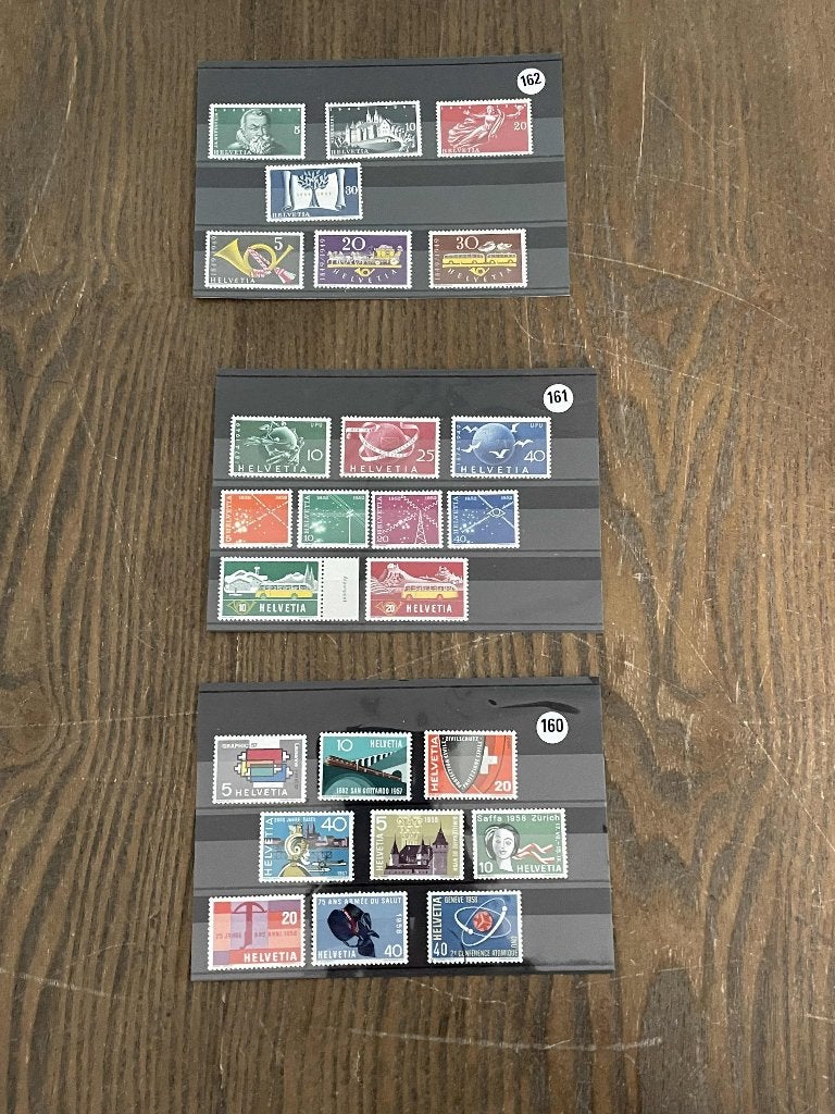 oude postzegels zwitserland postfris 3 kaarten, Verzenden, Postfris