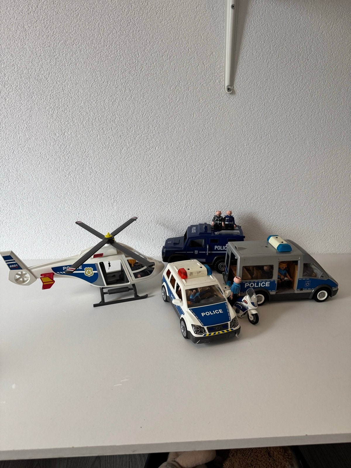 Playmobil Politie Set: Helikopter, Busje, Auto & Motor, Ophalen, Gebruikt