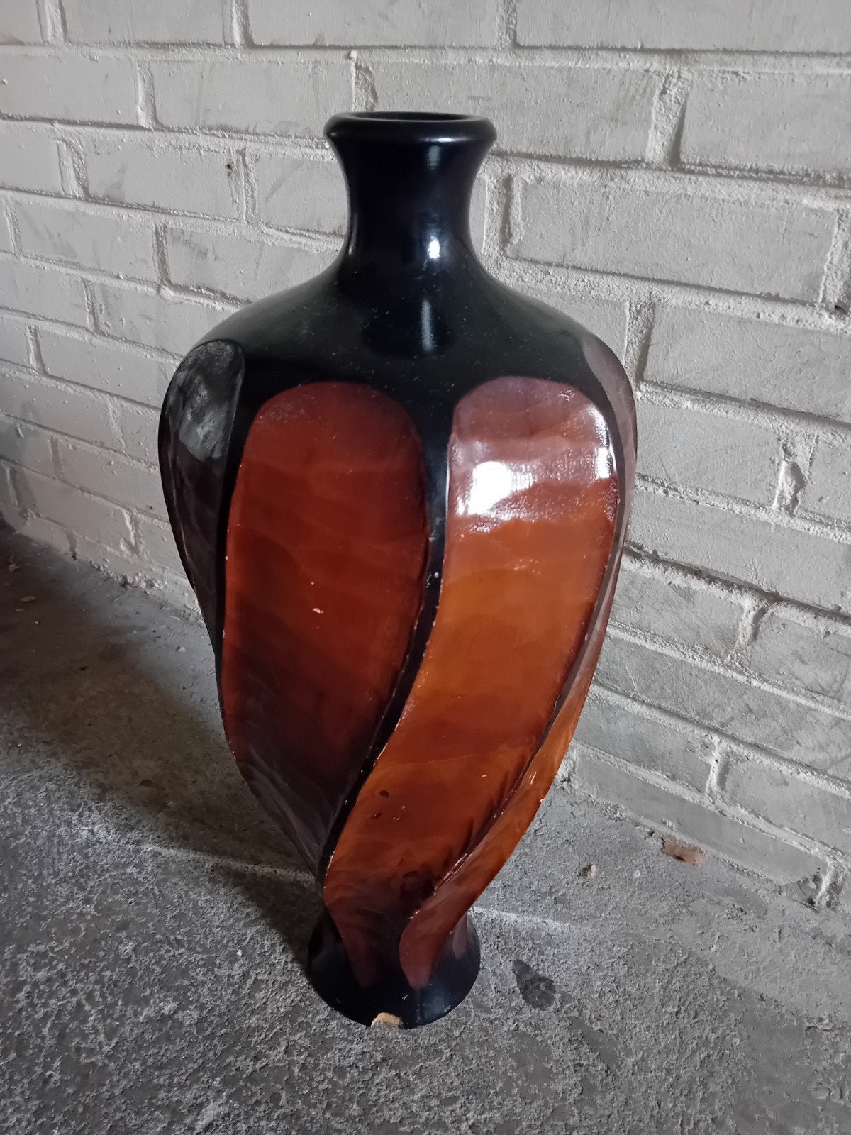 Deco houten vaas - bruin/zwart, Ophalen of Verzenden