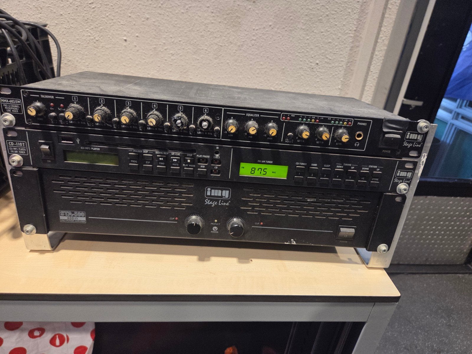 IMG Stage Line MMX-602/SW Mixer, CD-110T  STA-500 Vers, Muziek en Instrumenten, Mengpanelen, Ophalen, Gebruikt, 5 tot 10 kanalen