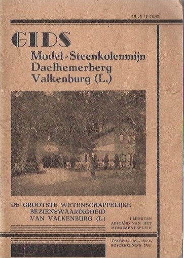 Gids Model-Steenkolenmijn Daelhemerberg,Valkenburg(1936), Verzenden, Zo goed als nieuw