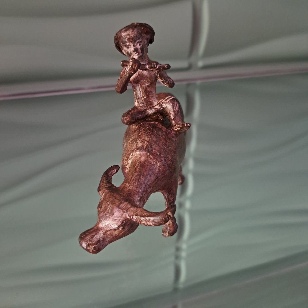 Bronzen beeldje, Ophalen, Minder dan 20 cm, Brons, Scène