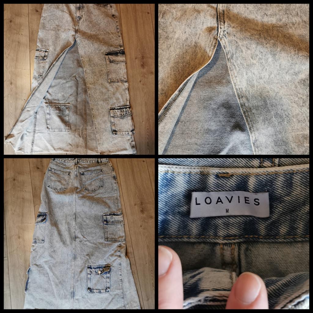 Lange spijkerrok, Kleding | Dames, Ophalen of Verzenden, Zo goed als nieuw, Blauw, Onder de knie