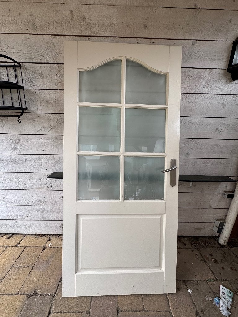 Witte binnendeur, Doe-het-zelf en Verbouw, Deuren en Horren, Ophalen, Gebruikt, Binnendeur, 200 tot 215 cm