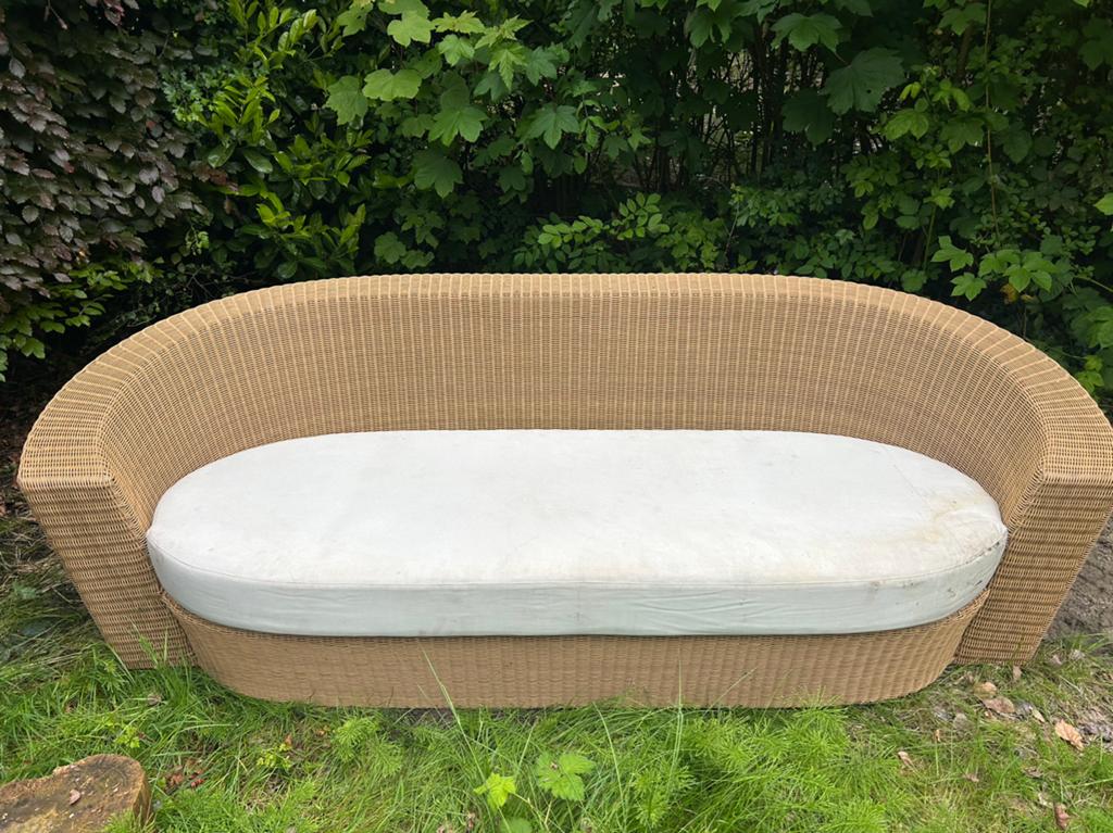 DEDON outdoor prachtige lounge bank beige, Tuin en Terras, Ophalen, Gebruikt, Wicker
