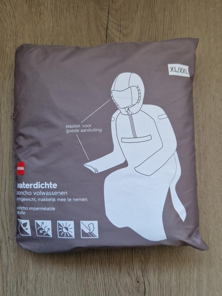 Waterdichte Poncho Volwassenen - XL/XXL - Beige, Hema, Ophalen, Zo goed als nieuw