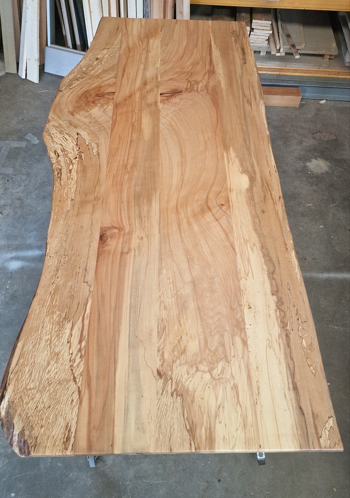 Massief beuken boomstamblad 200x(78/93)cm, 3cm dik, Ophalen, Info@wootscreations.nl, 6591HV, Nieuw